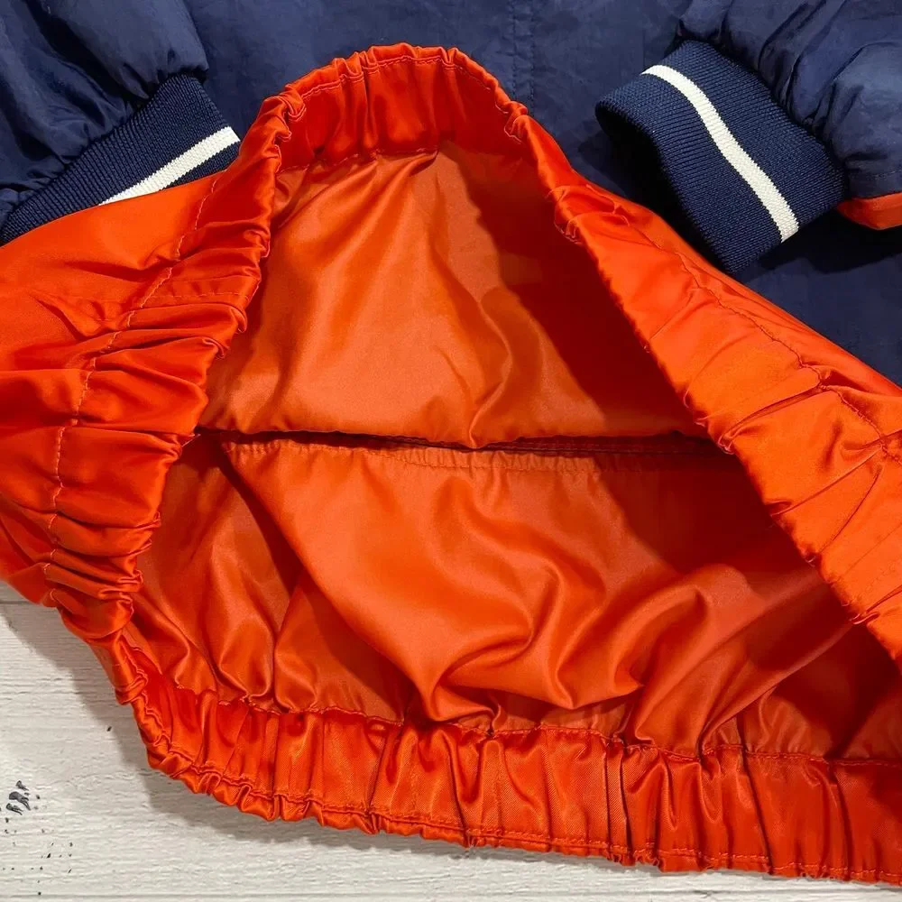 Vintage 90's Nike orange‎ navy Pullover Windbreaker Youth XL